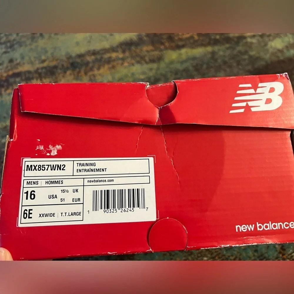 New Balance White and Navy Sneakers